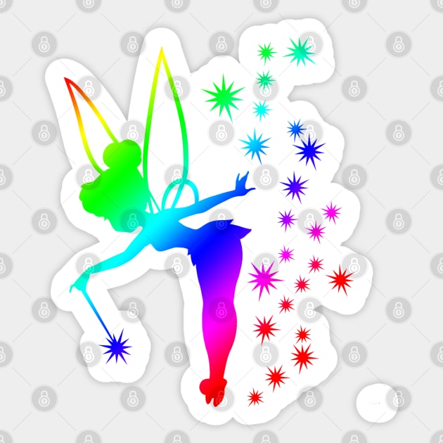 Rainbow Tinkerbell Ombre Sillhouette Sticker by ijsw